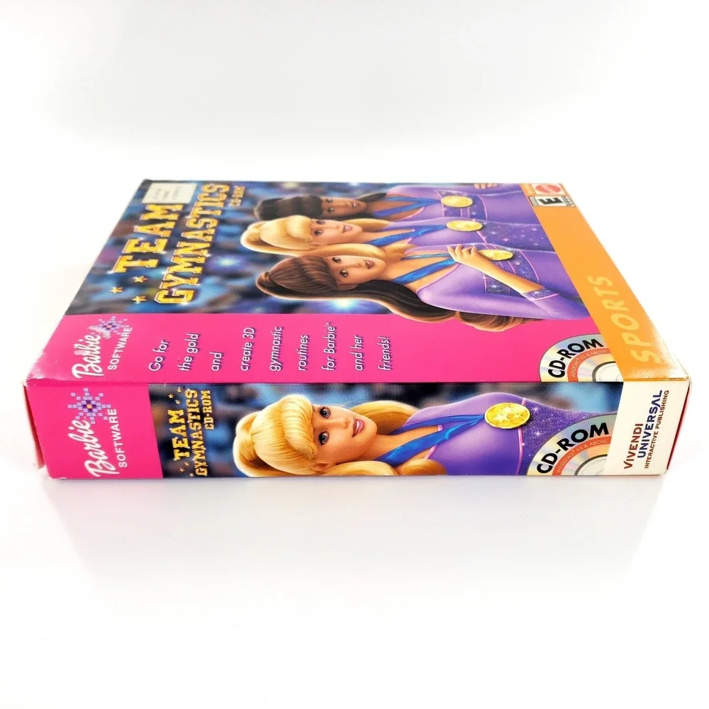 Barbie Team Gymnastics CD-ROM (PC, 2001) Complete Big Box